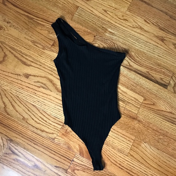 LNA Tops - LNA One Shoulder Black Bodysuit NWOT